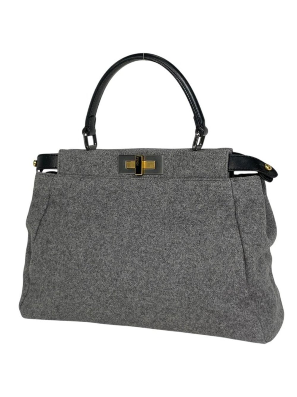 Fendi Peekaboo Handbag Fabric Gray